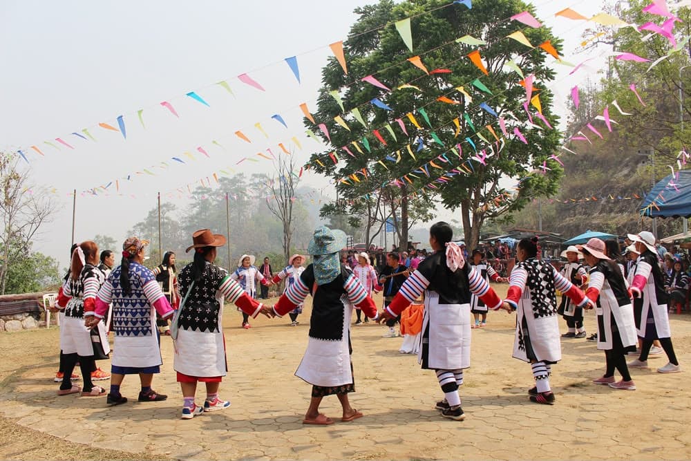 Traditional cultural celebration in a Northern Thailand village